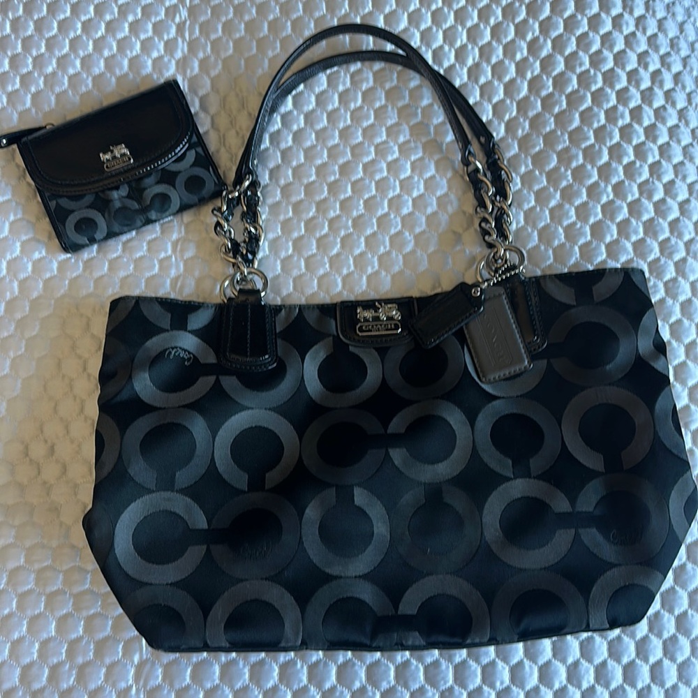 Coach Logo Handbag and Matching Wallet